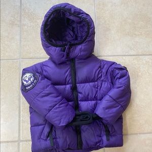 Gently used Hawke and Co girls purple coat size 2t